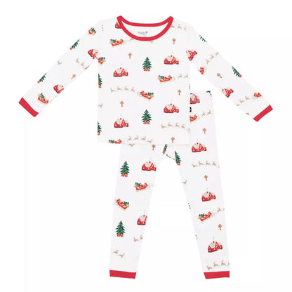 Long Sleeve Pajamas in Santa Sleigh