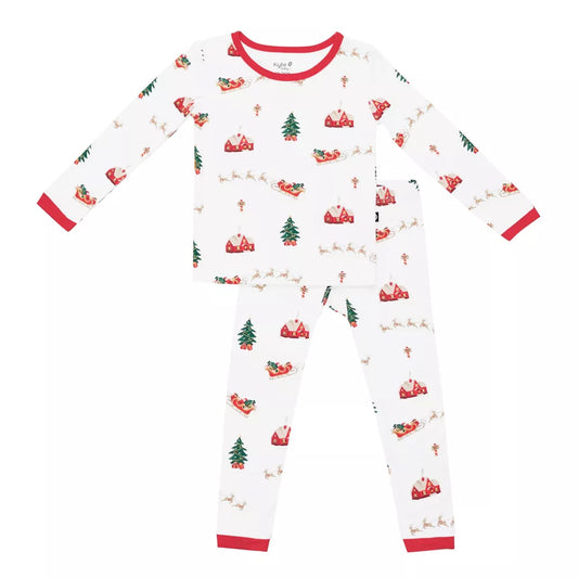 Long Sleeve Pajamas in Santa Sleigh