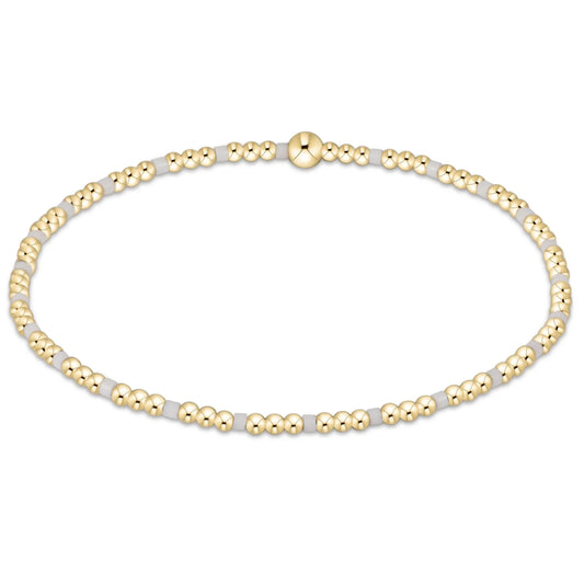 Gameday Hope Sincerity Pattern 2mm Bead Bracelet - White