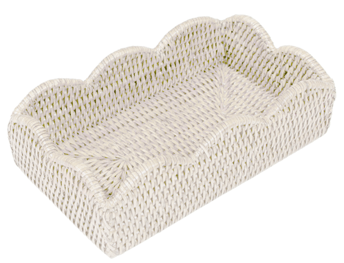 Rattan Scallop Guest Towel Holder - Cream