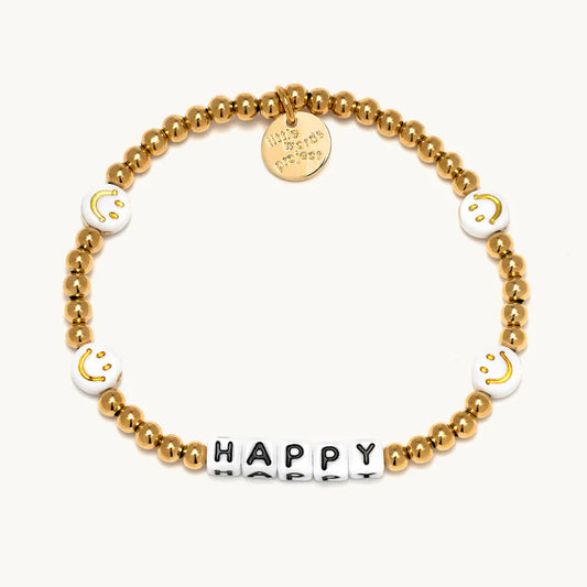 Words Bracelet - Gold Filled Happy