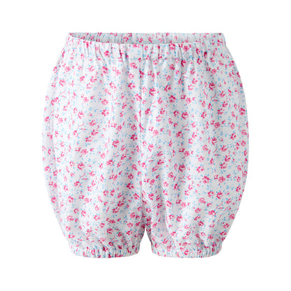 Pink Floral Smocked Button Front Dress & Bloomer Set