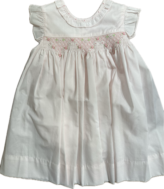 Pink Dress w/ Smocked Flowers and Bloomers