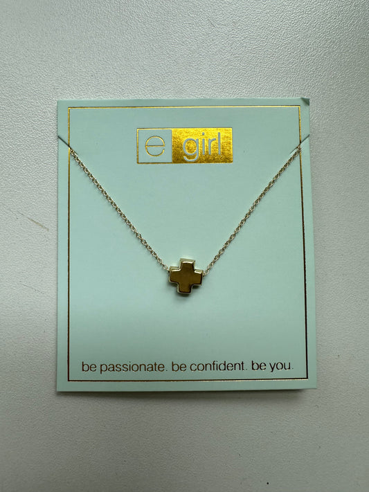 Egirl 14" Signature Cross Gold Necklace