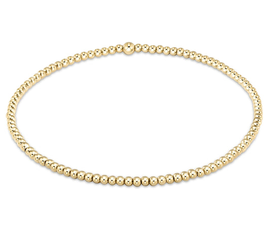 Classic Gold 2mm Bead Bracelet - Extends