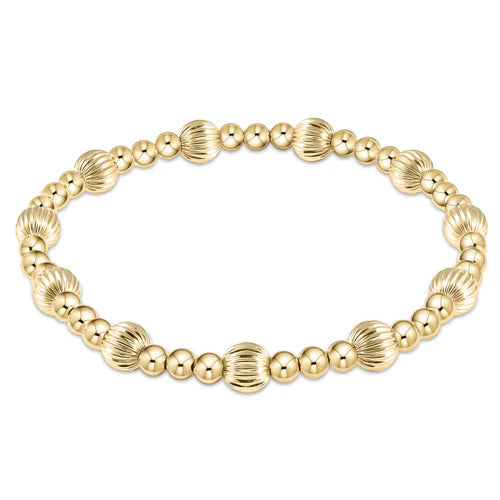 Dignity Sincerity Pattern 6mm Bracelet Gold