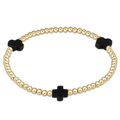 Signature Cross Bead Bracelet 3mm - Onyx