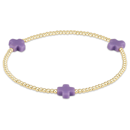 Signature Cross Bead Bracelet 3mm - Purple