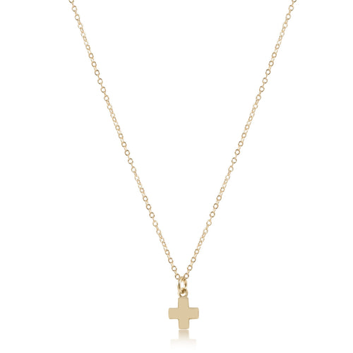 16" necklace gold - signature cross gold charm