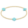 Signature Cross Bead Bracelet 3mm - Turquoise Extends