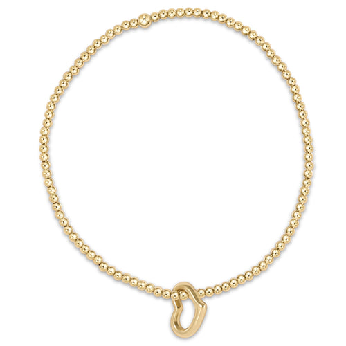 Classic Gold 2.5 Bead Bracelet  - Love Gold Charm