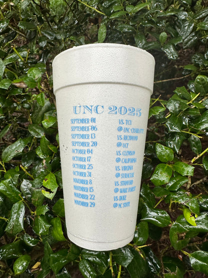 UNC Stadium Foam Cups Qty 25