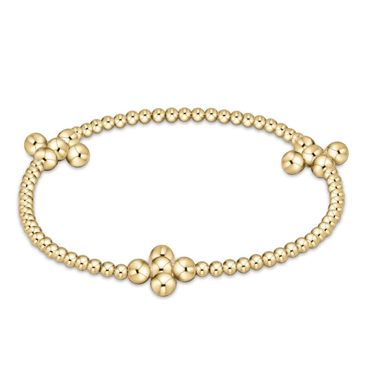 Signature Cross Gold Pattern 2.5 Bracelet 4mm Cross