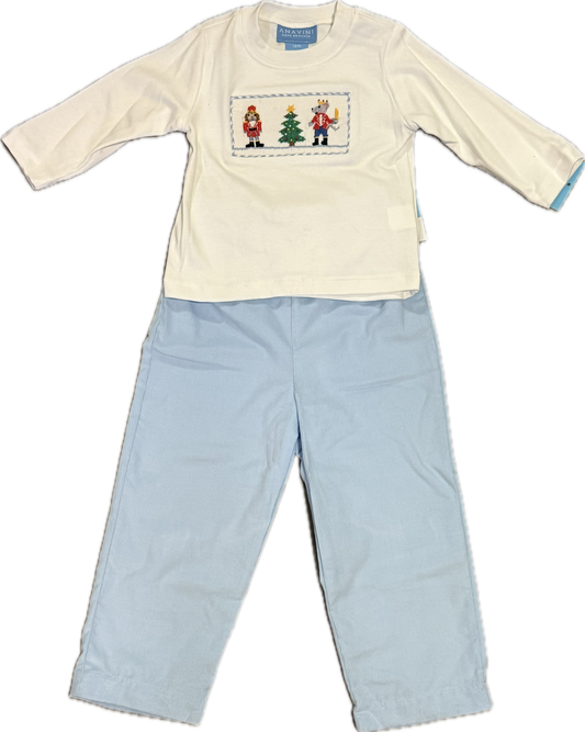 Nutcracker Knit Shirt w/ Lt. Blue Corduroy Pants