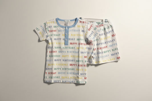 La Luna Boys Happy Birthday Short Set