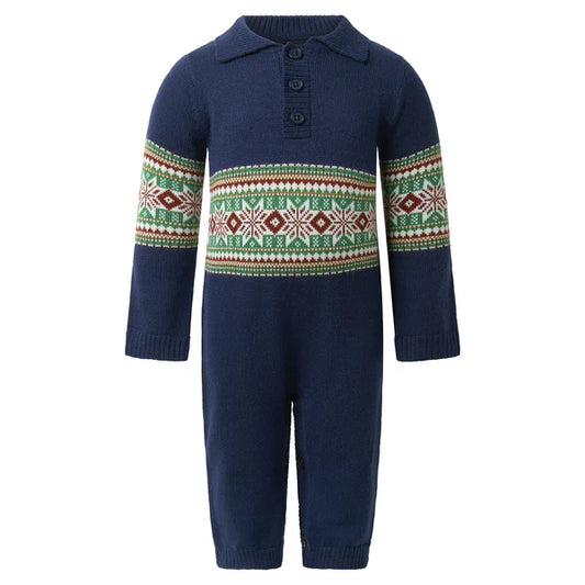Navy Fairisle Babysuit