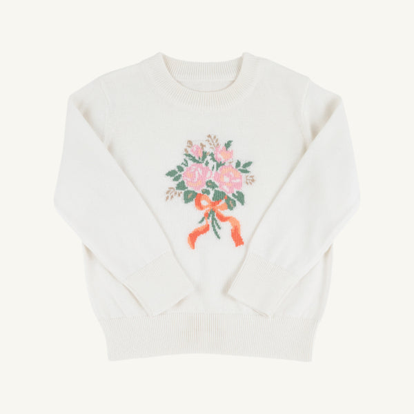 Isabelle`s Intarsia Sweater - Pearl/Floral Bouquet