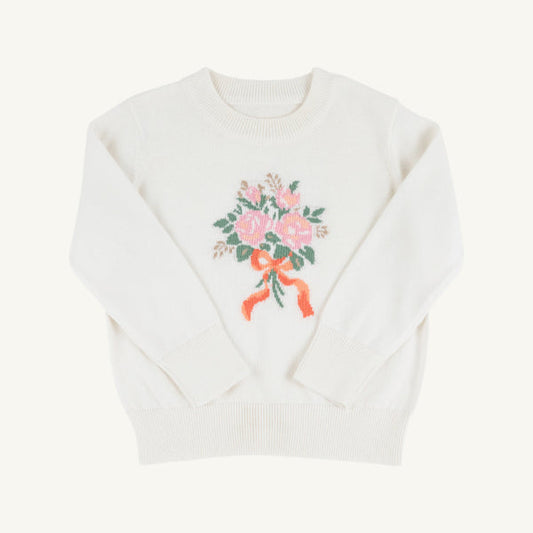 Isabelle`s Intarsia Sweater - Pearl/Floral Bouquet