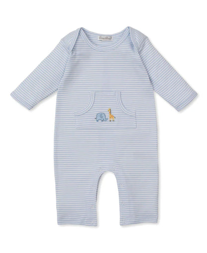Safari Wild Blue Stripe Long Playsuit