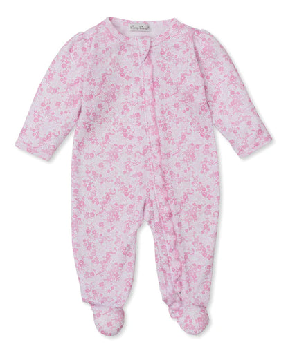 Pink Floral Zip Footie