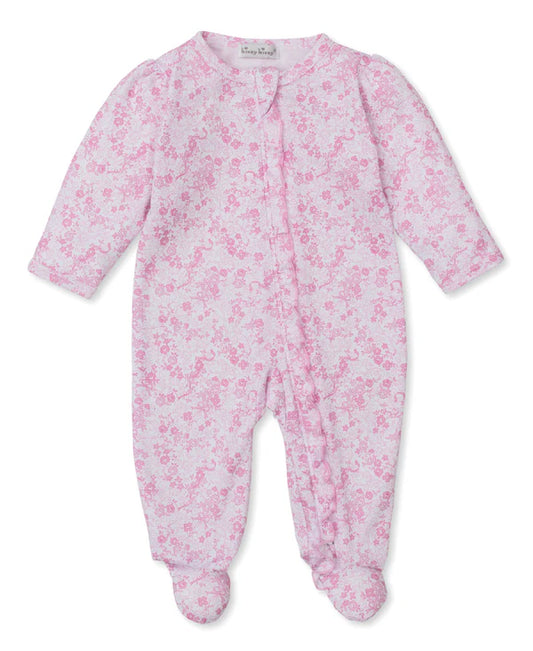 Pink Floral Zip Footie
