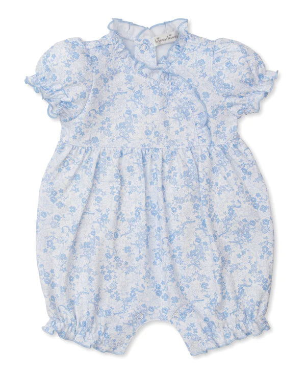 Blue Floral Short Playsuit