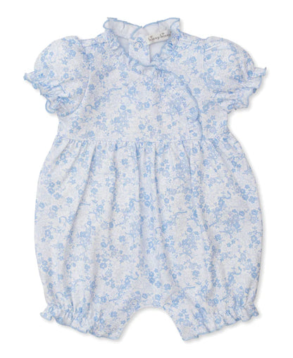 Blue Floral Short Playsuit