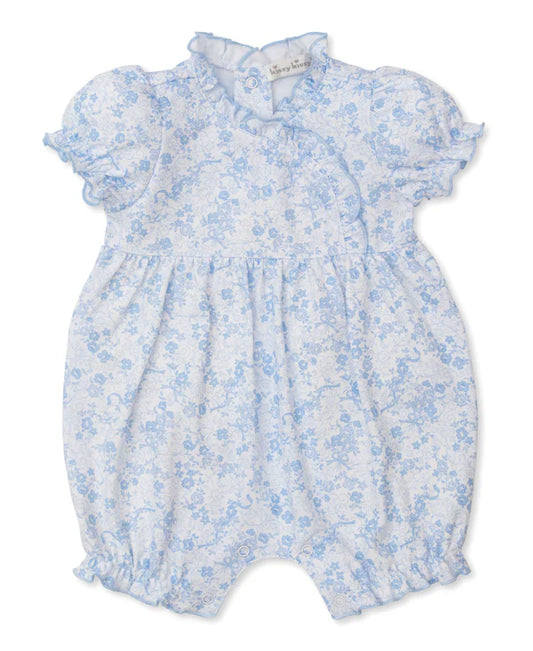 Blue Floral Short Playsuit