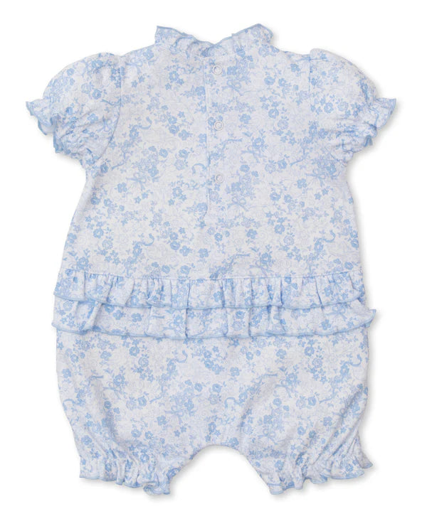 Blue Floral Short Playsuit