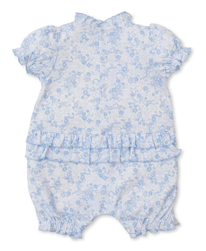 Blue Floral Short Playsuit
