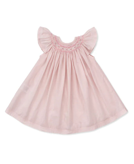 Pink Hand Smocked Woven Dress
