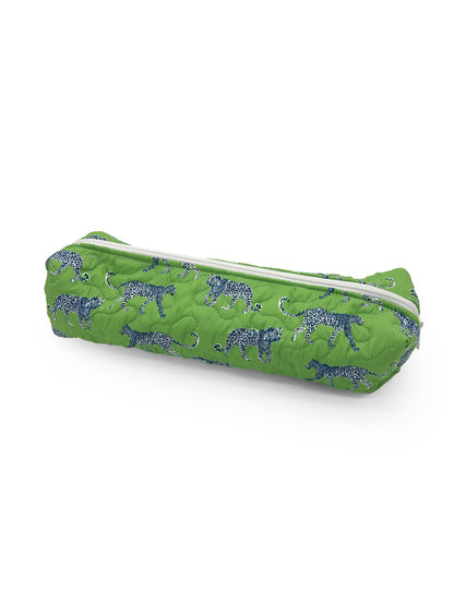 Leilani Leopard Green Quilted Hot Tools Bag