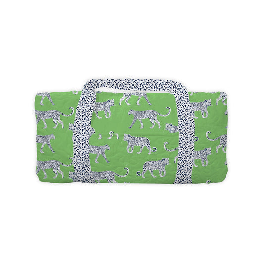 Leilani Leopard Green Quilted Duffle Bag