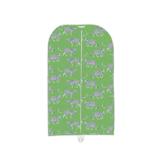 Leilani Leopard Green Quilted Garment Bag