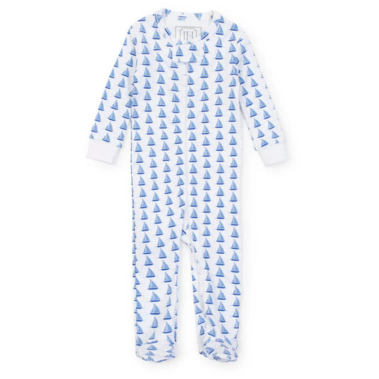 Parker Zipper Pajama / Sailboats
