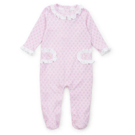 Lucy Girls Romper - Scalloped in Pink
