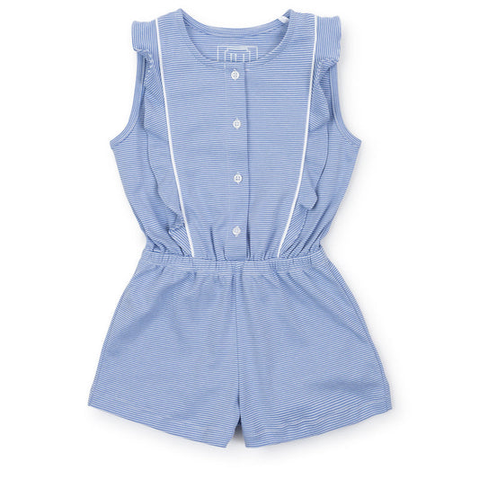 Lola Romper / Blue & White Stripes
