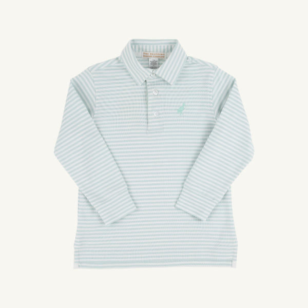 Prim And Proper Polo Long Sleeve Polo - Greenwich Green
