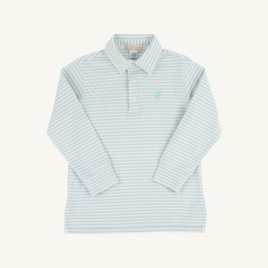 Prim And Proper Polo Long Sleeve Polo - Greenwich Green