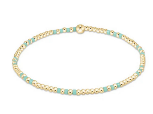 Hope Joy Pattern 2mm Bead Bracelet -Mint