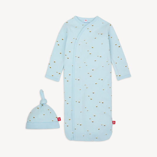 Honey Hill Organic Cotton Sleeper Gown and Hat Set