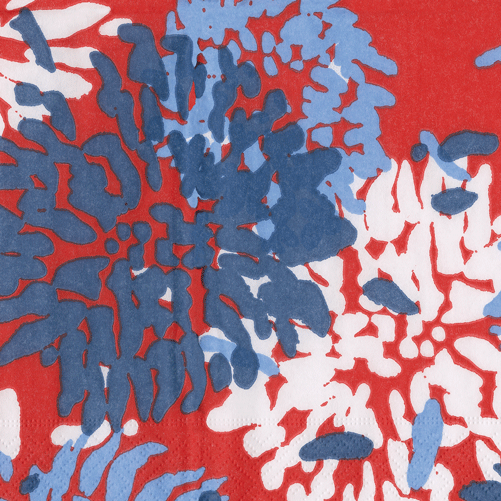 Chrysanthemum red/white/blue - napkin cocktail