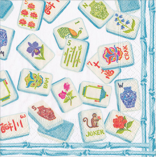 Mahjong robin's egg - napkin cocktail