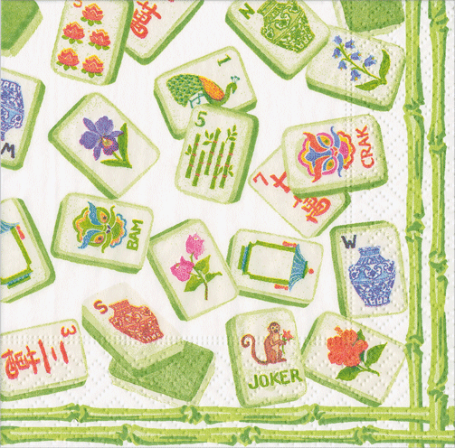 Mahjong green - napkin cocktail