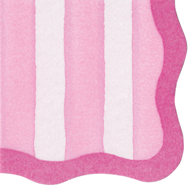 Cafe Stripe Scallop Pink Cocktail Napkin
