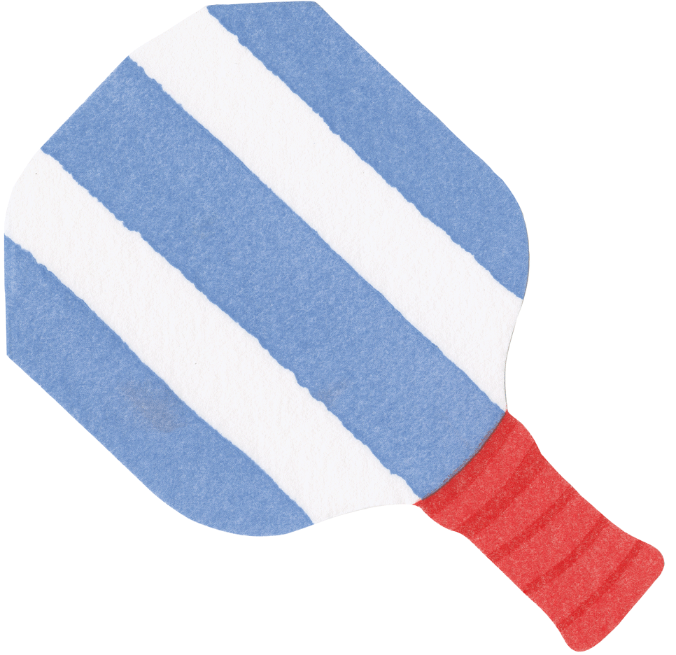 Pickleball paddle blue Striped Luncheon Napkin