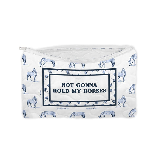 Horses Quilted Makeup Bag