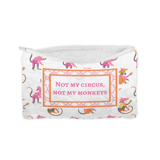 Not My Circus Quilted Makeup Bag