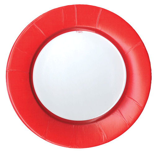 Linen Red Round Plate