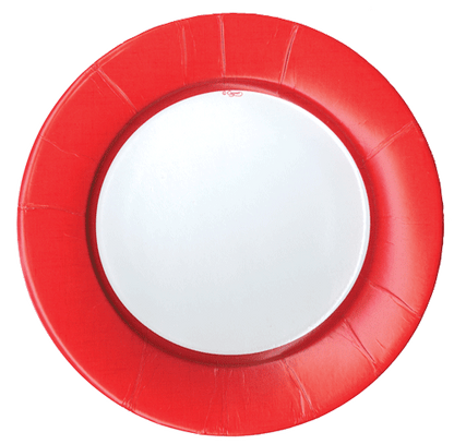 Linen Red Round Plate